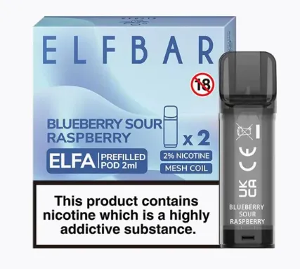 Elf Bar Elfa Pod Prefilled Starter Kit 850mAh Blueberry Sour Raspberry Green - Фото 4